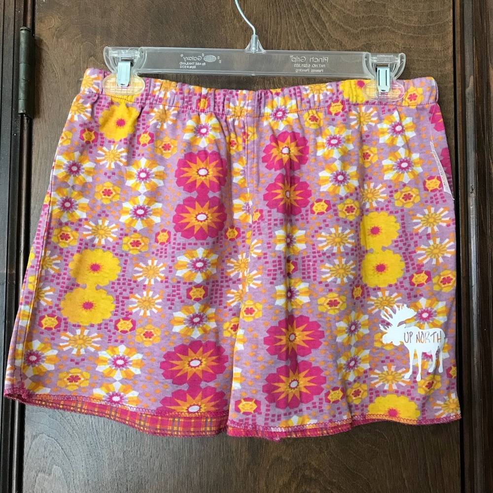 🌸🌼 Reversible Flower/Plaid Cotton Pajama Shorts